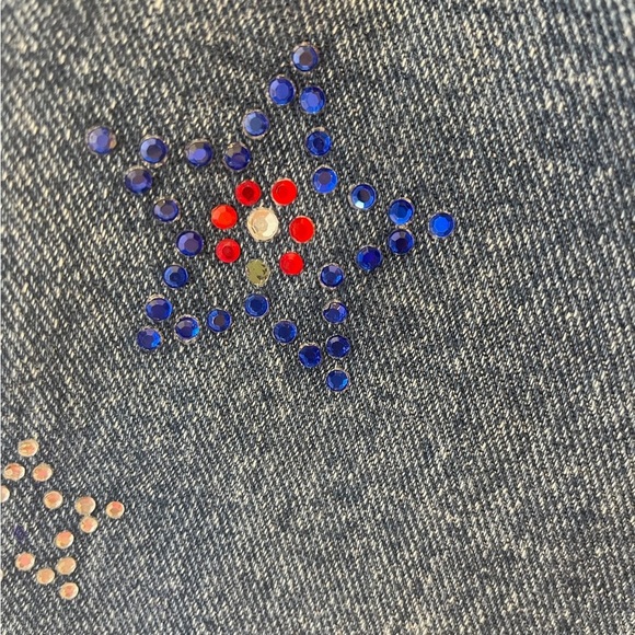 Vintage Y2K 90s 00s Limited Too Embellished Bedazzled  Jeans USA Stars BootCut 7 - Picture 7 of 11